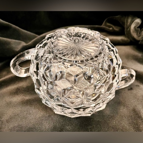 Fostoria American Cubist Nappy Bowls Set of 2 Crystal Snack Cups Soup Votive MCM - Picture 4 of 14